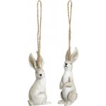 Set 2ks krémová antik závěsná dekorace králík 3,5*3*8 cm – Hledejceny.cz