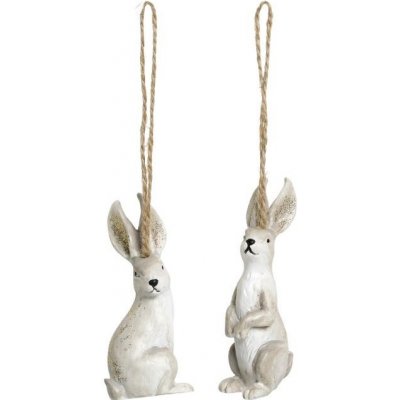 Set 2ks krémová antik závěsná dekorace králík 3,5*3*8 cm – Hledejceny.cz