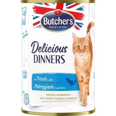 Butcher's Cat Delicious pstruh v želé 400 g – Hledejceny.cz