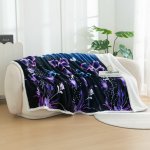 Textilomanie Mikroplyšová beránková deka VIOLET BUTTERFLY tmavě modrá 200x220 – Zboží Dáma