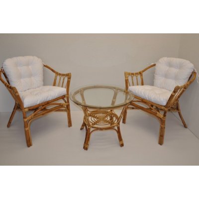 Axin Trading Ratanová sedací souprava Subaliu, bílý kepr – Sleviste.cz