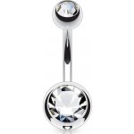 Steel Edge piercing do pupíku z chirurgické oceli SENS04 bílá – Sleviste.cz