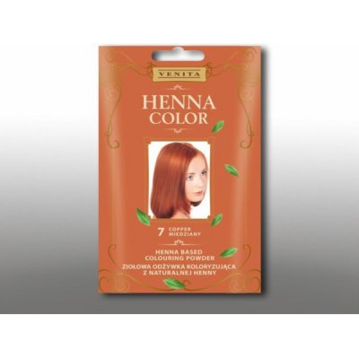 Venita Henna Color přírodní prášek pro barvení vlasů 7 rezavá červená 25 g – Zboží Dáma