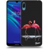 Pouzdro a kryt na mobilní telefon Huawei Picasee silikonový černý obal pro Huawei Y6 2019 - Flamingos pár