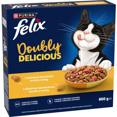 Felix Doubly Delicious kuřecí a krůta 0,8 kg – Hledejceny.cz