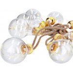 Solight LED dekorativní žárovky na přírodním provazu 10x žárovka 30LED 180cm časovač 3x AA – Zboží Dáma