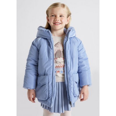 Mayoral bunda zimní oboustranná s kožíškem světle modrá – Zboží Dáma