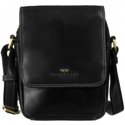 Černá pánská kožená taška přes rameno GT179