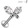 Piercing Šperky4U Labreta PUSH IN piercing do brady LB047-ST