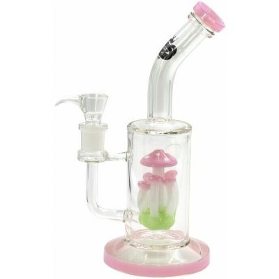 GRACE GLASS Skleněný bong s perkolací Pink Mushroom 36cm – Zboží Dáma