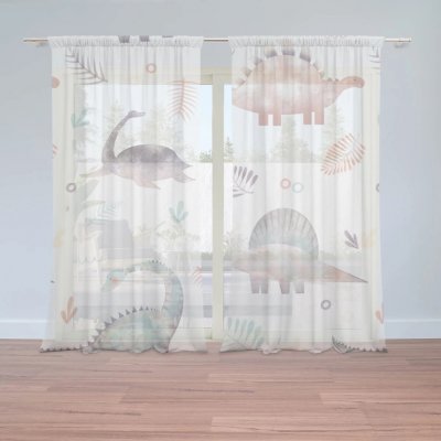 Sablio Záclony Malovaní dinosauři: 2ks 150x250cm – Hledejceny.cz
