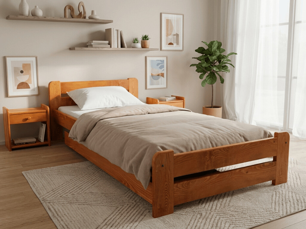 Postel Laura 80x200, olše Rošt: Bez roštu, Matrace: bez matrace