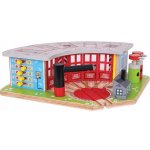 Bigjigs Rail Cihlové depo pro dva vláčky – Zboží Dáma