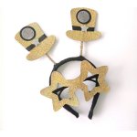 Guirca Silvestrovský set Brýle a korunka černo-zlatá – Zboží Dáma