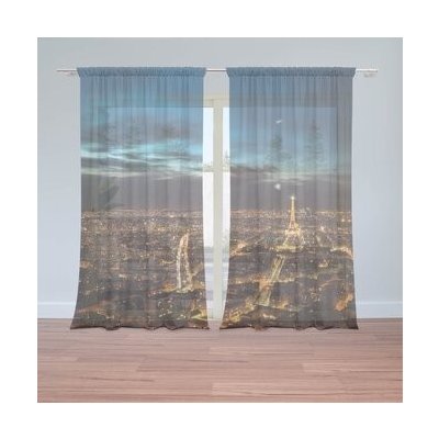 Sablio Záclony Noční Paříž: 2ks 150x250cm – Hledejceny.cz