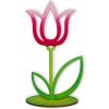 Květina Dřevěný tulipán, nevybarvený Rozměr 15cm