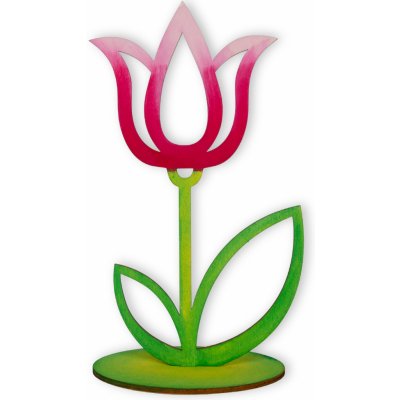 Dřevěný tulipán, nevybarvený Rozměr 15cm