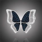 Éternelle luxusní brož se zirkony Crystal Butterfly motýl B2272-LXT0537A Stříbrná – Zboží Dáma