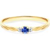 Prsteny Savicki Zásnubní prsten žluté zlato modrý safír SAVP D 21014 PI