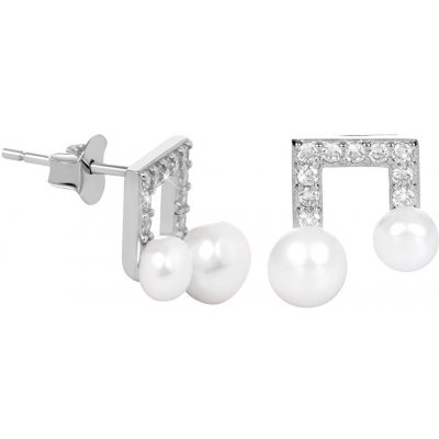 JwL Luxury Pearls Noty s pravou perlou a zirkony JL0414 – Zboží Mobilmania