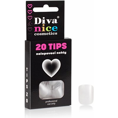 Diva & Nice Cosmetics Nalepovací umělé nehty TIPS 20 bílá perleťová 05 – Zboží Dáma