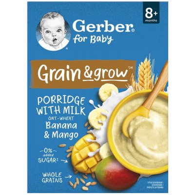 Gerber Mléčná kaše pšenično-ovesná banán a mango 200 g – Hledejceny.cz