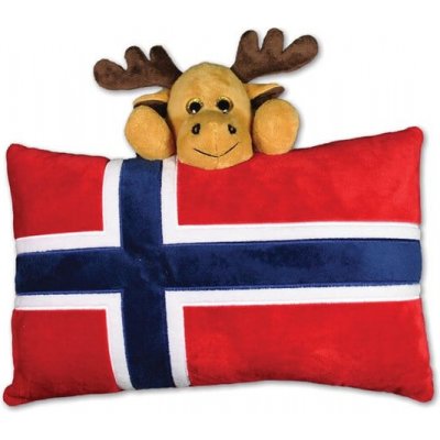 Plyšový polštář NORWAY s vlajkou a losem – Hledejceny.cz