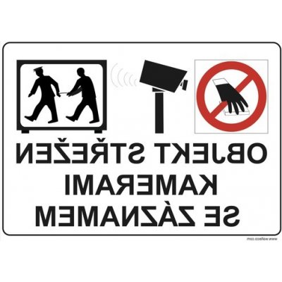 Samolepka "Objekt střežen kamerami se záznamem" 210x148 mm, formát A5 – Hledejceny.cz