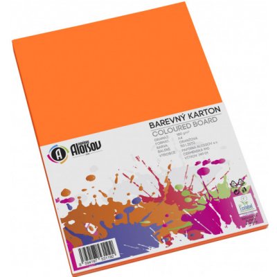 Barevný papír oranžový A4 180g 50 listů – Zboží Dáma