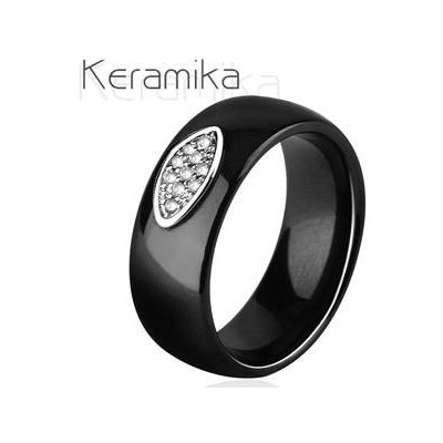 Nubis Keramický prsten černý šíře 52kost 52 KM1008 8 – Zboží Mobilmania