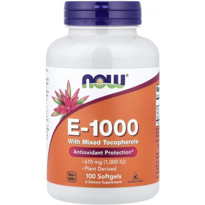 Now Foods Vitamín E-1000 směs tokoferolů 100 kapslí – Hledejceny.cz