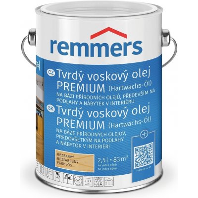 Remmers premium Tvrdý voskový olej 2,5 l intenzivní bílý – Zboží Mobilmania