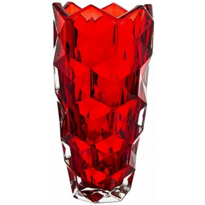 Crystal Bohemia KŘIŠŤÁLOVÁ VÁZA BOHEMIA LUNAR RED 280MM – Hledejceny.cz