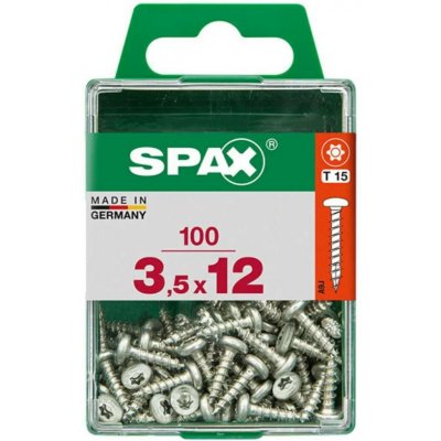 Spax Uni vrut půlkul.hlava T-Star plus T15 4CUT pln.závit Wirox 35 x 12 mm 100ks – Hledejceny.cz