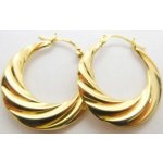 Klenoty Budín Mohutné zlaté gravírované náušnice kruhy HK2273 – Zbozi.Blesk.cz