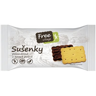 Perník Sušenky polomáčené v tmavé čokoládě bez lepku 80 g – Zboží Dáma