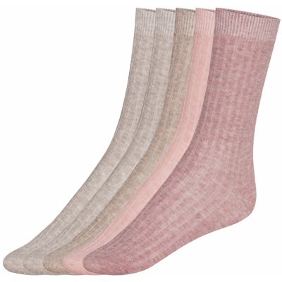 Esmara dámské ponožky s BIO bavlnou 5 párů béžová/růžová – Hledejceny.cz