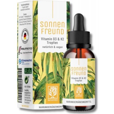 Naturtreu Vitamín D3+K2 kapky 1000 I.E. SonnenFreund 30 ml – Zboží Mobilmania