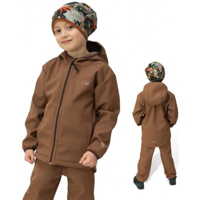 ESITO Dětská softshellová bunda DUO Brown hnědá – Zboží Mobilmania