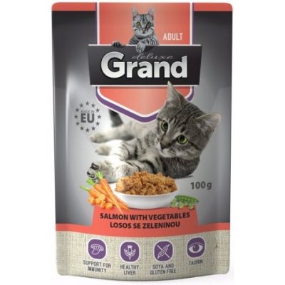 Grand kočka deluxe 100% losos se zel.100 g