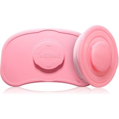 Twistshake Click mat Mini + Plate podložka s talířem Pastel Pink 2 ks – Zboží Dáma