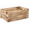 Úložný box ČistéDřevo Opálená dřevěná bedýnka 60 x 39 x 24 cm