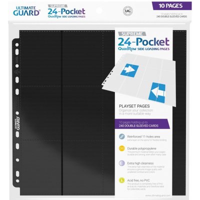 Dragon Shield Ultimate Guard 24-Pocket QuadRow Pages Side-Loading Black – Sleviste.cz