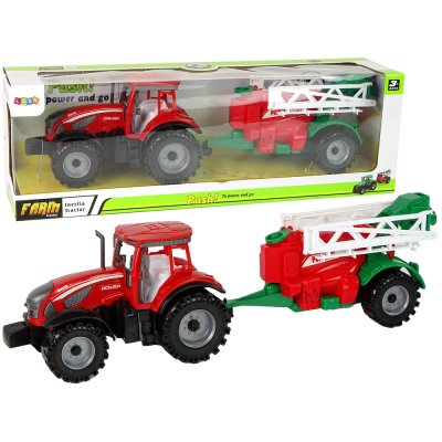 LEANToys Traktor s postřikovačem -červený