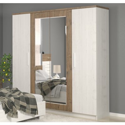 Casarredo 4D MARKOS dub sonoma/bílá/zrcadlo – Zboží Mobilmania