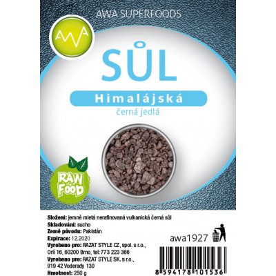 AWA superfoods himalájská sůl černá jedlá Raw 250 g – Hledejceny.cz