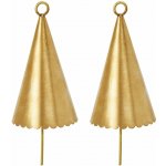 Ferm Living Závěsná ozdoba Cone Brass – set 2 ks, zlatá barva, kov – Hledejceny.cz