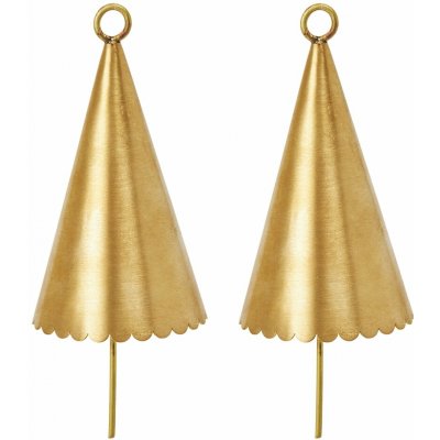 Ferm Living Závěsná ozdoba Cone Brass – set 2 ks, zlatá barva, kov – Hledejceny.cz