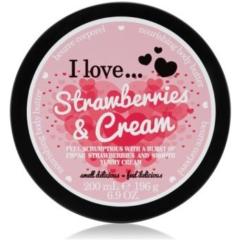 I Love Strawberries & Cream tělové máslo 200 ml