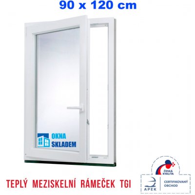 Erkado Plastové okno otevíravé i sklopné levé 900 x 1200 mm Bílé / Antracit – Sleviste.cz
